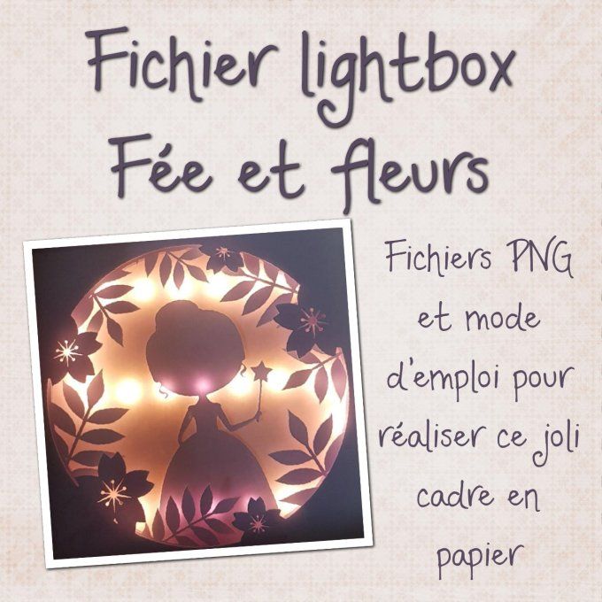 Light box fée et fleurs