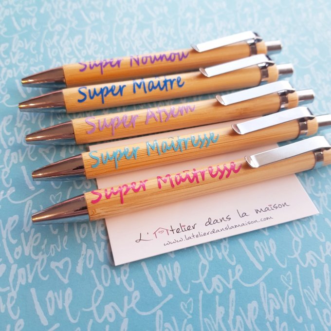 Stylo Super Maîtresse, Nounou, Atsem, Maître