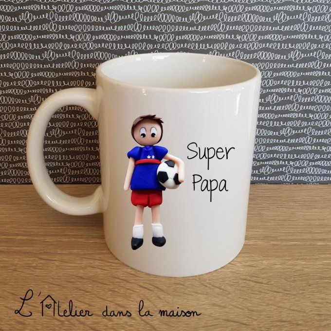 mug footballeur super papa exemple