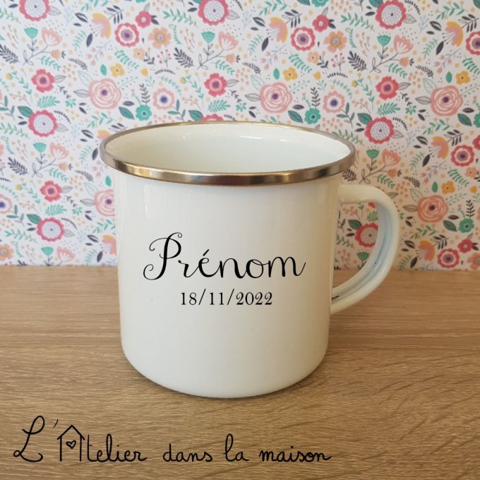 verso tasse émail prénom