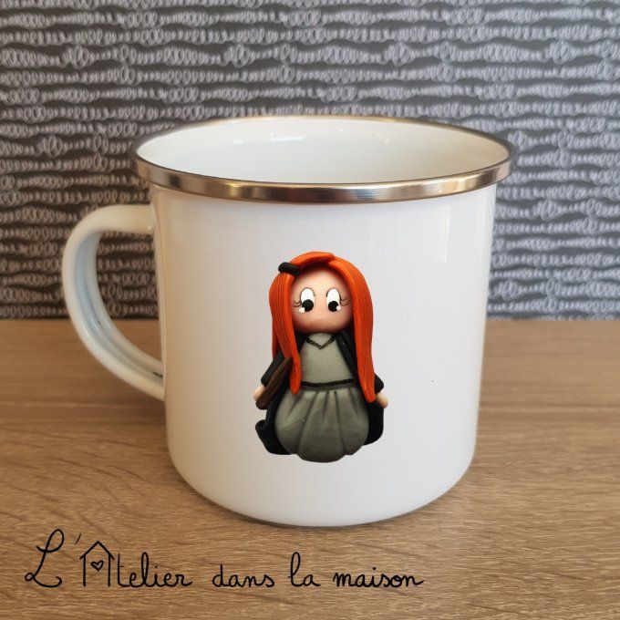 Tasse métal émail inspiration Harry potter personnalisable