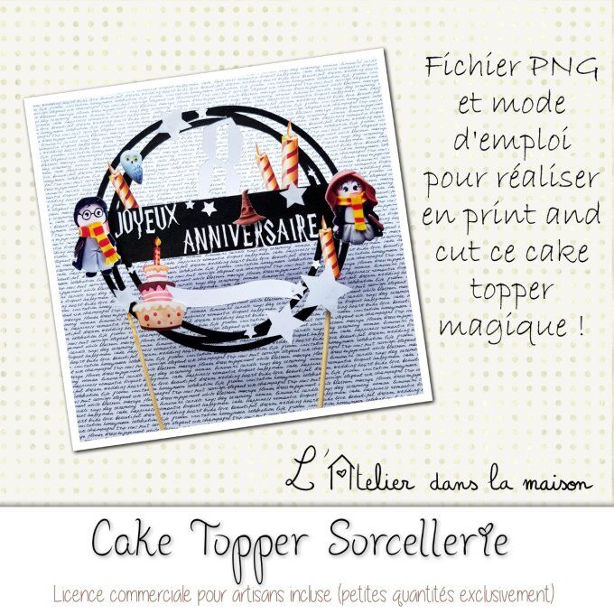 cake topper à télécharger sorcier