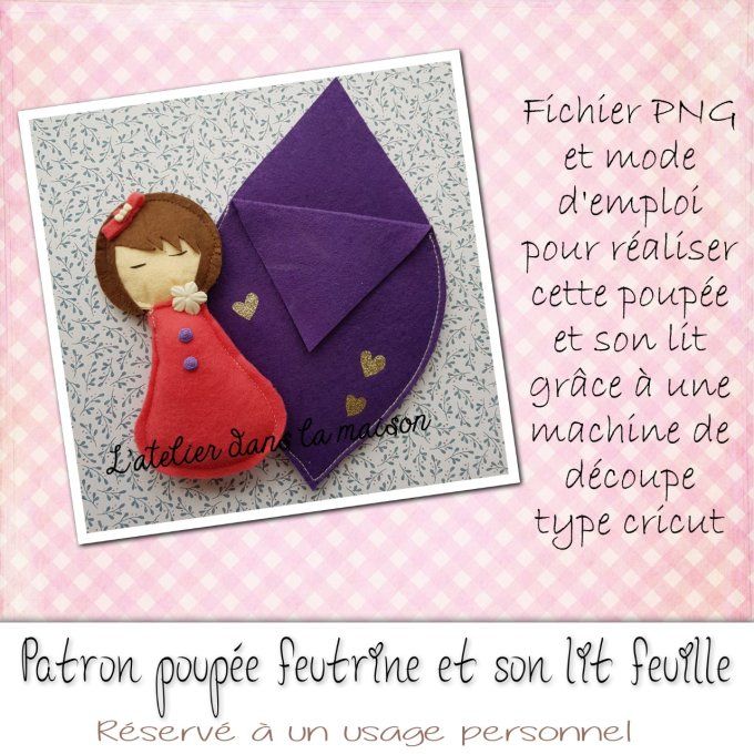 Patron petite poupée et son lit feuille