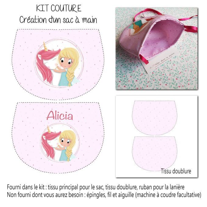 kit couture sac licorne et princesse