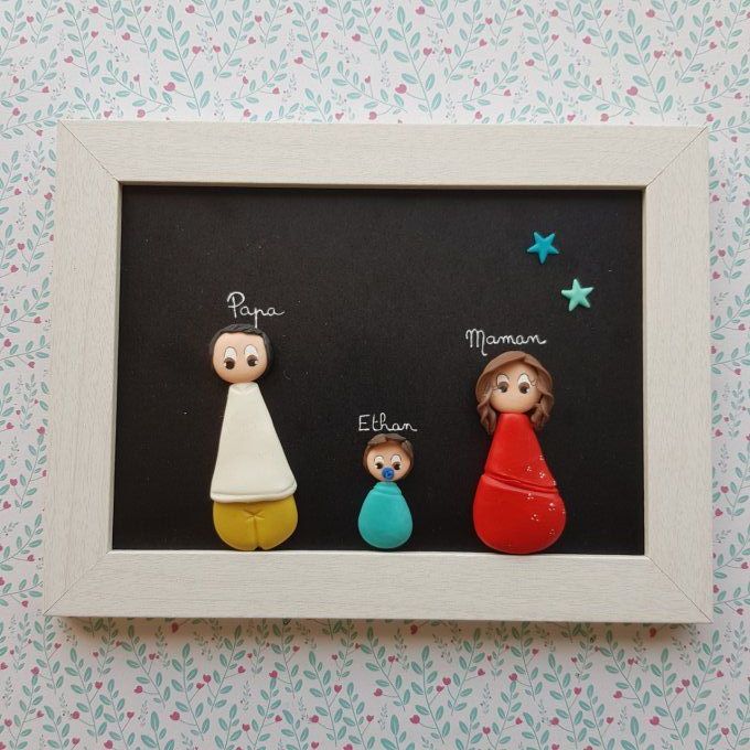 Cadre famille 3 personnages