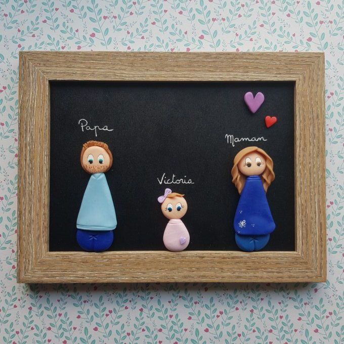 Cadre famille 3 personnages Victoria 