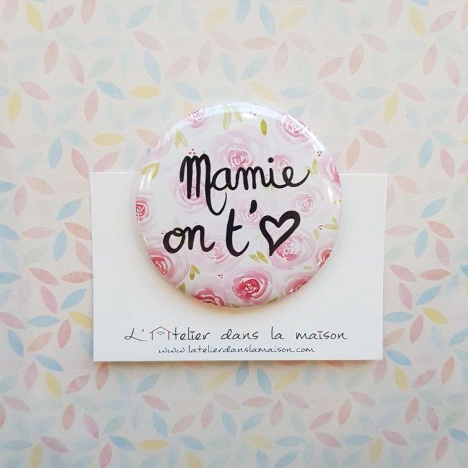 Magnet ou miroir de poche Mamie