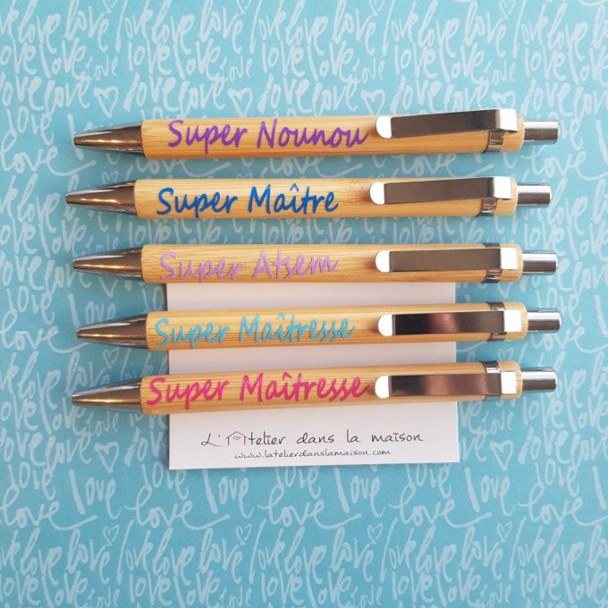 Stylo Super Maîtresse, Nounou, Atsem, Maître