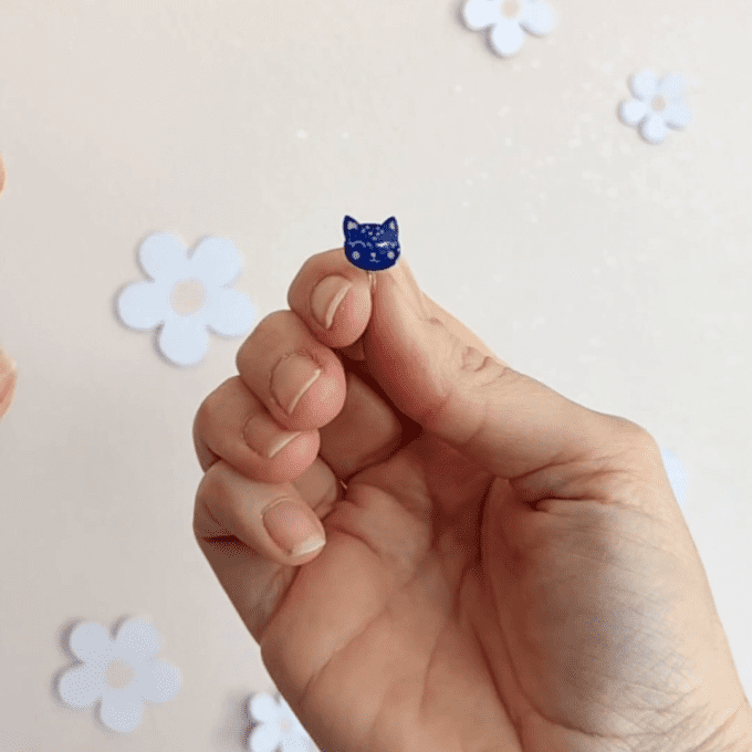 boucles clips enfants chat bleu