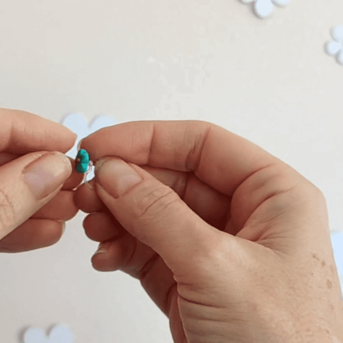 boucles sans perçage fleurs turquoises