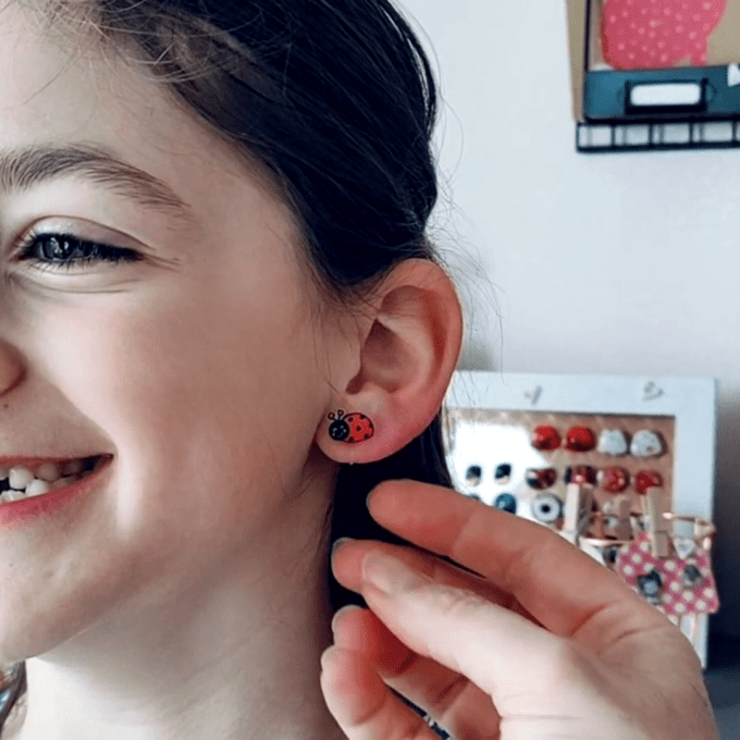 boucles sans perçage coccinelle