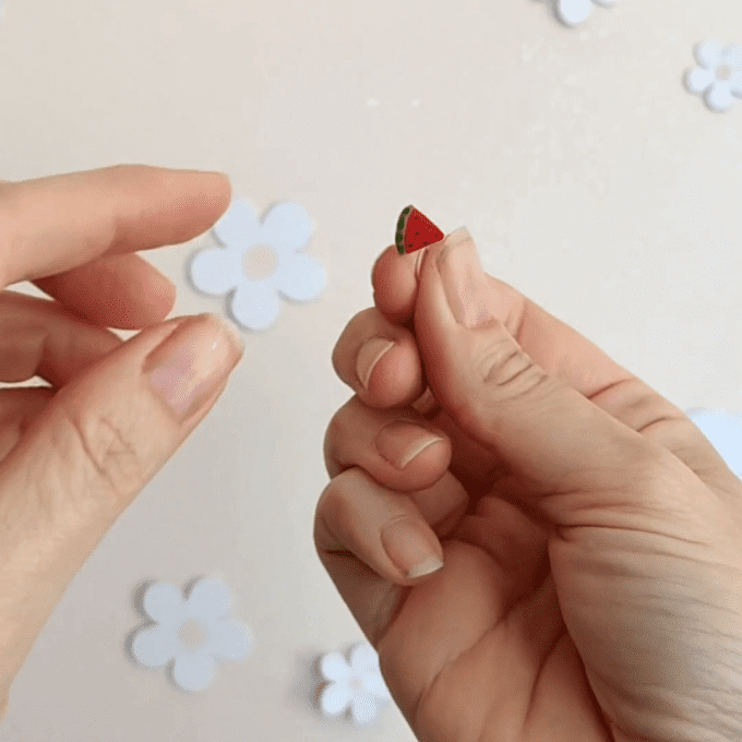 Boucles d'oreilles sans perçage pastèque
